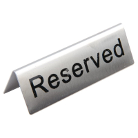 Reserved Table Sign | Table Reservation Stand | Brushed Steel Finish | Olympia U051