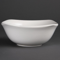 Rounded Square Bowl | White Porcelain Bowl | 220mm Serving Bowl | Olympia U175