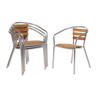 Aluminium and Ash Dining Chairs | Restaurant Chairs | Stackable Seating | Bolero U421