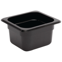 Polycarbonate Gastronorm Container | 1/6 GN Container | 100mm Black | Vogue U470