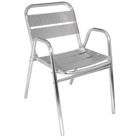Aluminium Stacking Chairs | Commercial Outdoor Seating | Arched Arms | Pack of 4 | Bolero U501