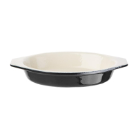 Cast Iron Oval Gratin Dish | Black Oven Dish | 650ml Capacity | Vogue U563