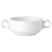 Stacking Soup Cup | White Ceramic Handled Cup | 285ml Capacity | Steelite Simplicity V0017