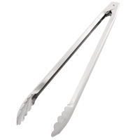 Commercial Catering Tongs | Stainless Steel Server Tongs | 16in Long | Vogue J604