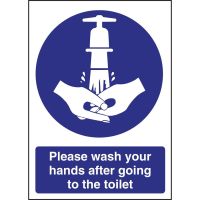 Toilet Wash Hands Sign | Restroom Hygiene Sign | Self-Adhesive | Vogue W188