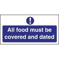 Food Covered and Dated Sign | Food Labelling Sign | 100 Sheet Pad | Vogue W193
