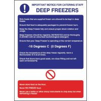 Deep Freezer Guidelines Sign | Food Storage Safety Poster | Wall Mountable | Vogue W195