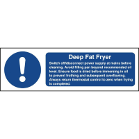 Deep Fat Fryer Safety Sign | Kitchen Warning Sign | Catering Notice | Vogue W198