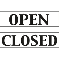 Reversible Hanging Open & Closed Sign | Business Door Sign | Double-Sided Display | W212