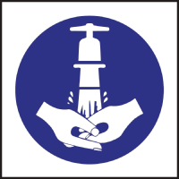 Wash Hands Symbol Sign | Hygiene Safety Sign | Mandatory Blue Circular Notice | Safety First W214