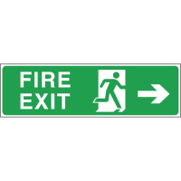 Fire Exit Arrow Right Sign | Emergency Exit Sign | Self-adhesive | W302