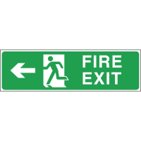 Fire Exit Arrow Left Sign | Emergency Directional Sign | Photoluminescent | Vogue W303