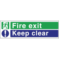 Fire Exit Keep Clear Sign | Emergency Exit Sign | Self-Adhesive Vinyl | Safety W311