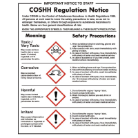 COSHH Regulations Sign | Health & Safety Sign | A4 Self-Adhesive | W396