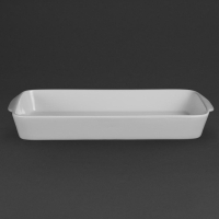 Porcelain Oblong Roaster | White Ceramic Serving Dish | 395 x 219mm | Olympia W417