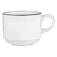 Stacking Tea Cups | Porcelain Teacups | 206ml Capacity | Churchill Alchemy Mono W552