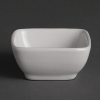 Miniature Square Dishes | Rounded Tapas Dishes | 60mm Porcelain | Olympia Y137