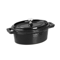 Cast Iron Oval Mini Pot | Small Cast Iron Cookware | Oven Safe Serving Dish | Y264