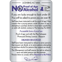 Under Age Drinking Sign | Legal Age Notice | Self-Adhesive Vinyl | Nisbets Y926