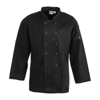 Commercial Chef Jacket | Unisex Long Sleeve Chef Coat | Black | Whites A438-S
