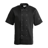 Commercial Chef Jacket | Unisex Short Sleeve Chef Coat | Black | Whites A439-S