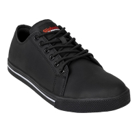 Commercial Microfibre Safety Trainers | Slipbuster Work Shoes | Matte Black | Size 38 | Slipbuster BA060-38
