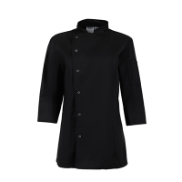 Commercial Ladies Fitted Chef Jacket | Black Chef Coat | Small Size | Whites BA110-S