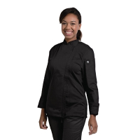 Womens Chef Jacket | Lightweight Zip Chef Coat | Black | Chef Works BB090-L