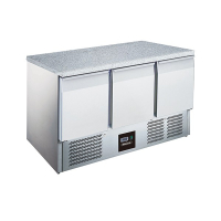 Commercial Gastronorm Counter | Refrigerated Prep Counter | Granite Worktop | 368L Capacity | Blizzard BCC3-GR-TOP