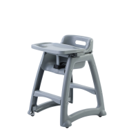 Commercial Stacking Baby High Chair | Plastic High Chair | Grey Stackable Dining Seat | BMS42