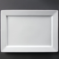 Wide Rim Rectangular Platter | Serving Platter | 400 x 295mm | Olympia C362