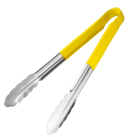 Colour Coded Serving Tongs | Yellow Kitchen Tongs | 11-inch | Vogue CB157