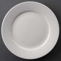 Wide Rimmed Plates | Restaurant Dinner Plates | 228mm Ceramic | Athena Hotelware CC208