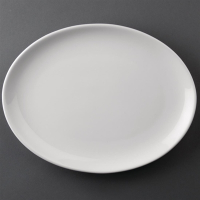 Oval Coupe Plates | White Porcelain Dinnerware | 254 x 197 mm | Athena Hotelware CC211
