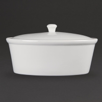 Oval Casserole Dish | Whiteware Serving Dish | 2.2 Litre Capacity | Olympia CB712