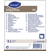 Commercial Rinse Aid | Dishwasher Liquid | 2 x 5L Bottles | Suma A5 CD768