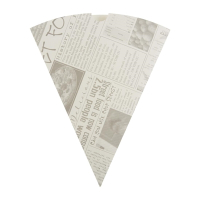 Biodegradable Paper Chip Cones | Newspaper Print Food Containers | 183mm | Colpac CE230
