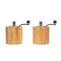 Salt and Pepper Mill Grinder Set | Wooden Seasoning Mills | Light Wood Finish | CE246