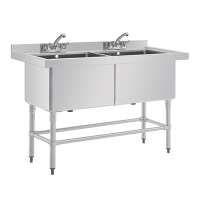 Commercial Double Deep Pot Sink | Stainless Steel Wash Basin | 1410(W) x 600(D) mm | Vogue CF406