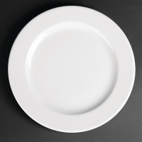 White Rim Plates | Porcelain Dinner Plates | 260mm Wide Rim | Royal Porcelain CG009