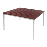 Outdoor Walnut Table | Square Faux Wood Table | Weather Resistant 1250mm | Enviro CK811