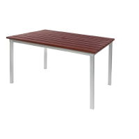 Outdoor Faux Wood Table | Walnut Effect Restaurant Table | Weather-Resistant Commercial Table | Enviro CK812