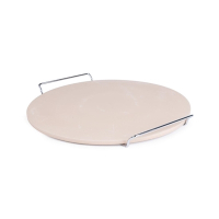 Round Pizza Stone | Pizza Baking Stone | with Metal Serving Rack | CL714