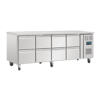 Commercial Gastronorm Counter Fridge | Refrigerated Prep Counter | Eight Drawer | Polar U-Series DA549