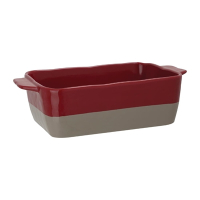 Ceramic Roasting Dish | Red and Taupe ? Gastronorm | Oven-Safe Cookware | Olympia