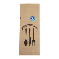 Recyclable Sealable Paper Cutlery Bags | Eco-Friendly Utensil Pouches | Pack of 2000 | Kraft DF696
