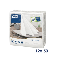 Dinner Napkin White | Premium Linstyle Napkin | 400mm | Tork DP180