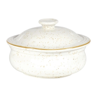 Stonecast Lidded Stew Pot | Serving Pot | 430ml Barley White | Churchill DW396