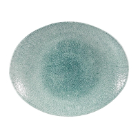 Oval Coupe Plates | Raku Collection | 270mm Jade Green | Churchill Studio Prints DW408