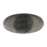 Oval Plates | Raku Quartz Black | 347mm Ceramic Dinnerware | Churchill Studio Prints DY213